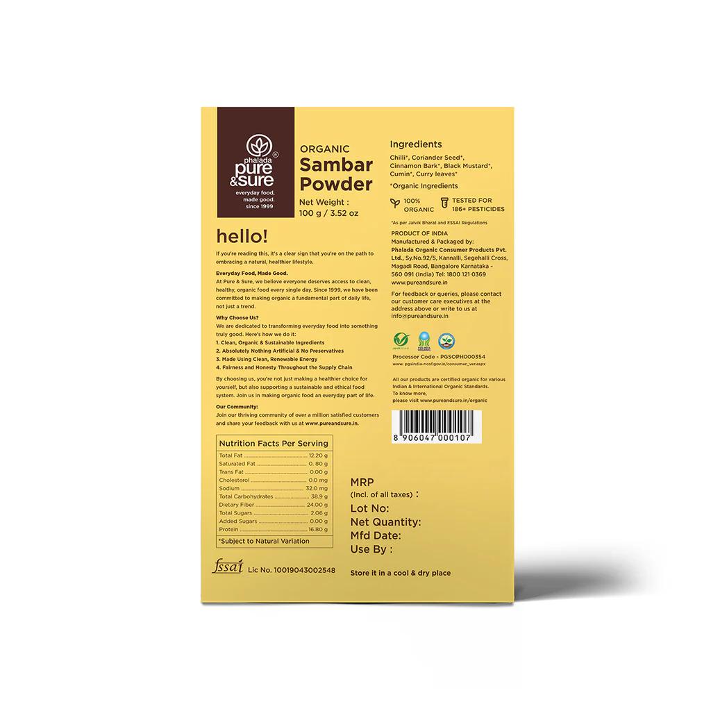 Organic Sambhar Powder-100g
