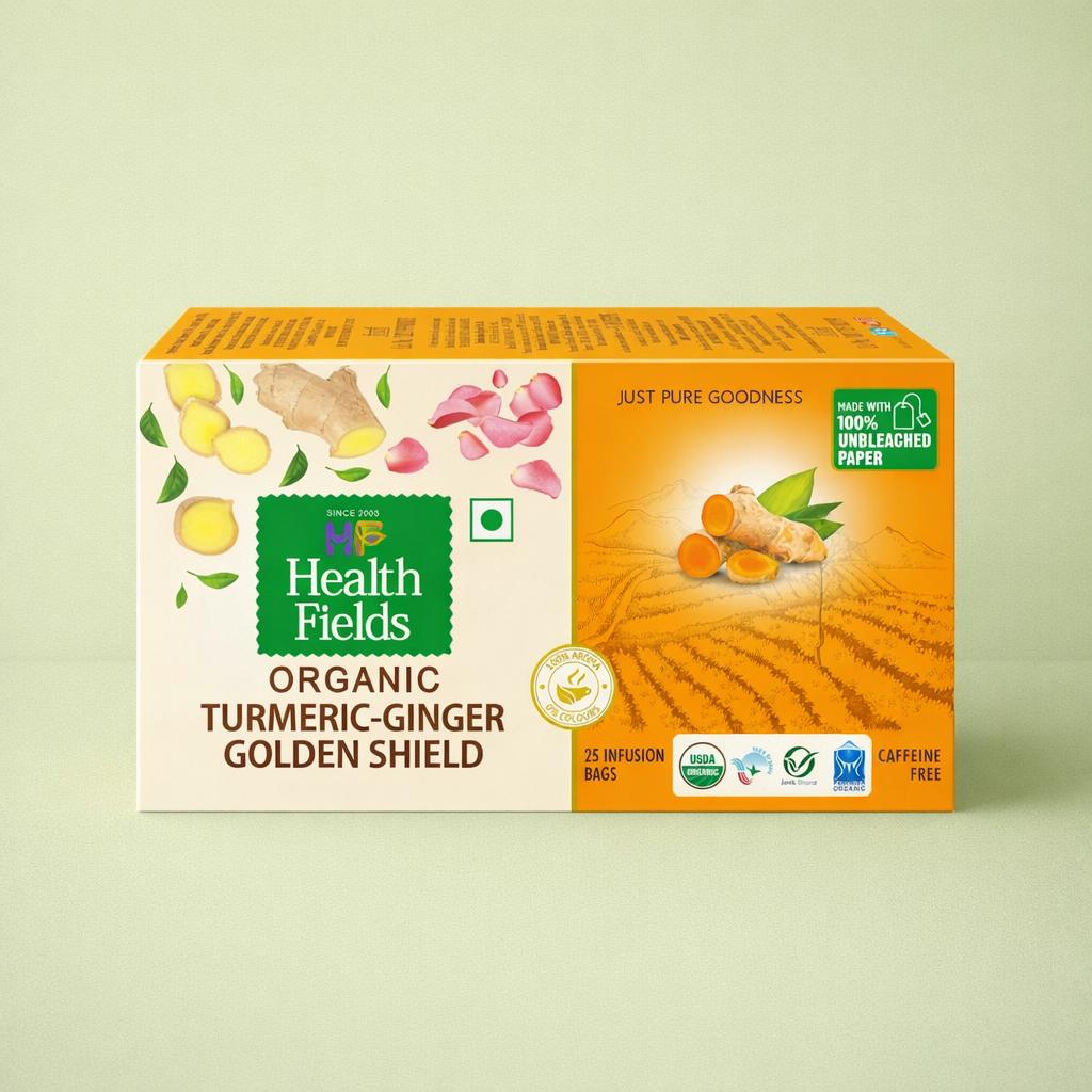 Turmeric Ginger Golden Shield-Herbal Infusion Tea -Caffeine-Free-25tb