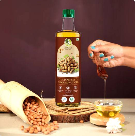 Organic Cold Pressed Groundnut Oil -1ltr