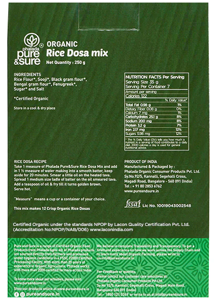 Organic Rice Dosa Mix-250g