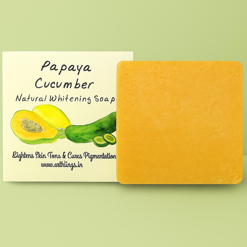 Papaya Cucumber Cold Process Soap -100g