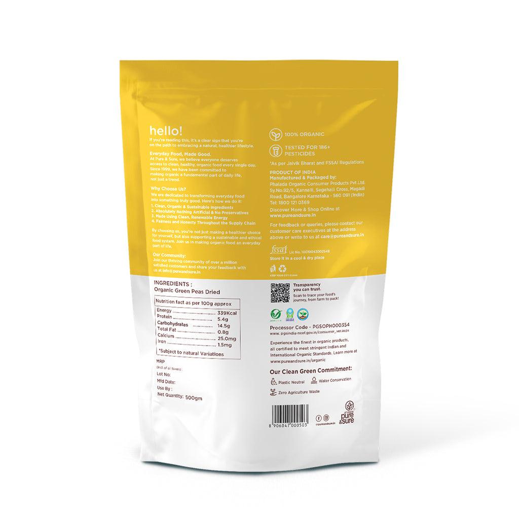 Organic Green Pease Dried-500g