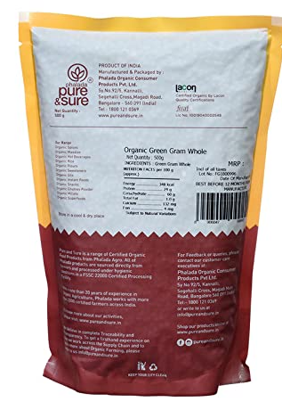 Organic Green Moong Whole-500g