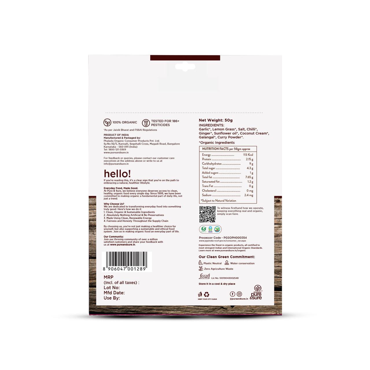 Organic Thai Yellow Curry Paste-50g