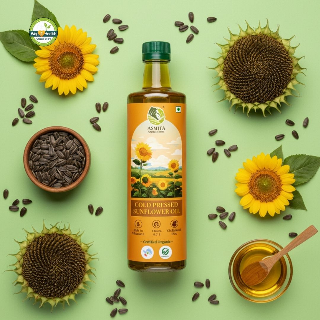 Organic Cold Pressed Sunflower Oil-1ltr